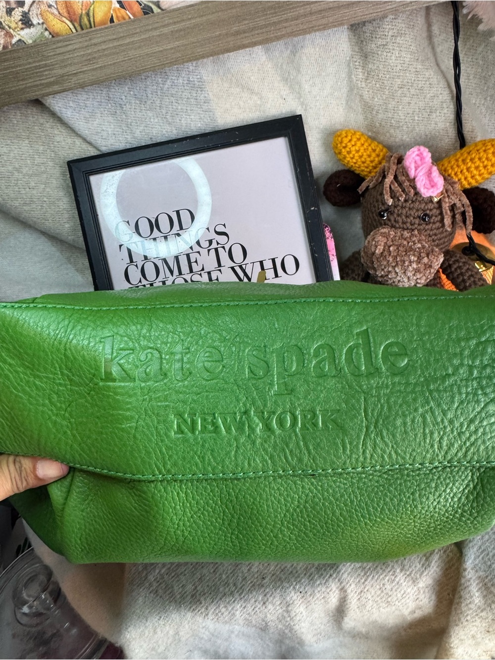 kate spade Bright Green Leather Shoulder Bag - Picture 3 of 6